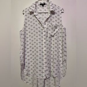 Velvet & heart sleeveless shirt